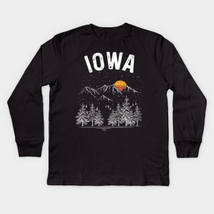 Vintage Retro Iowa State Kids Long Sleeve T-Shirt